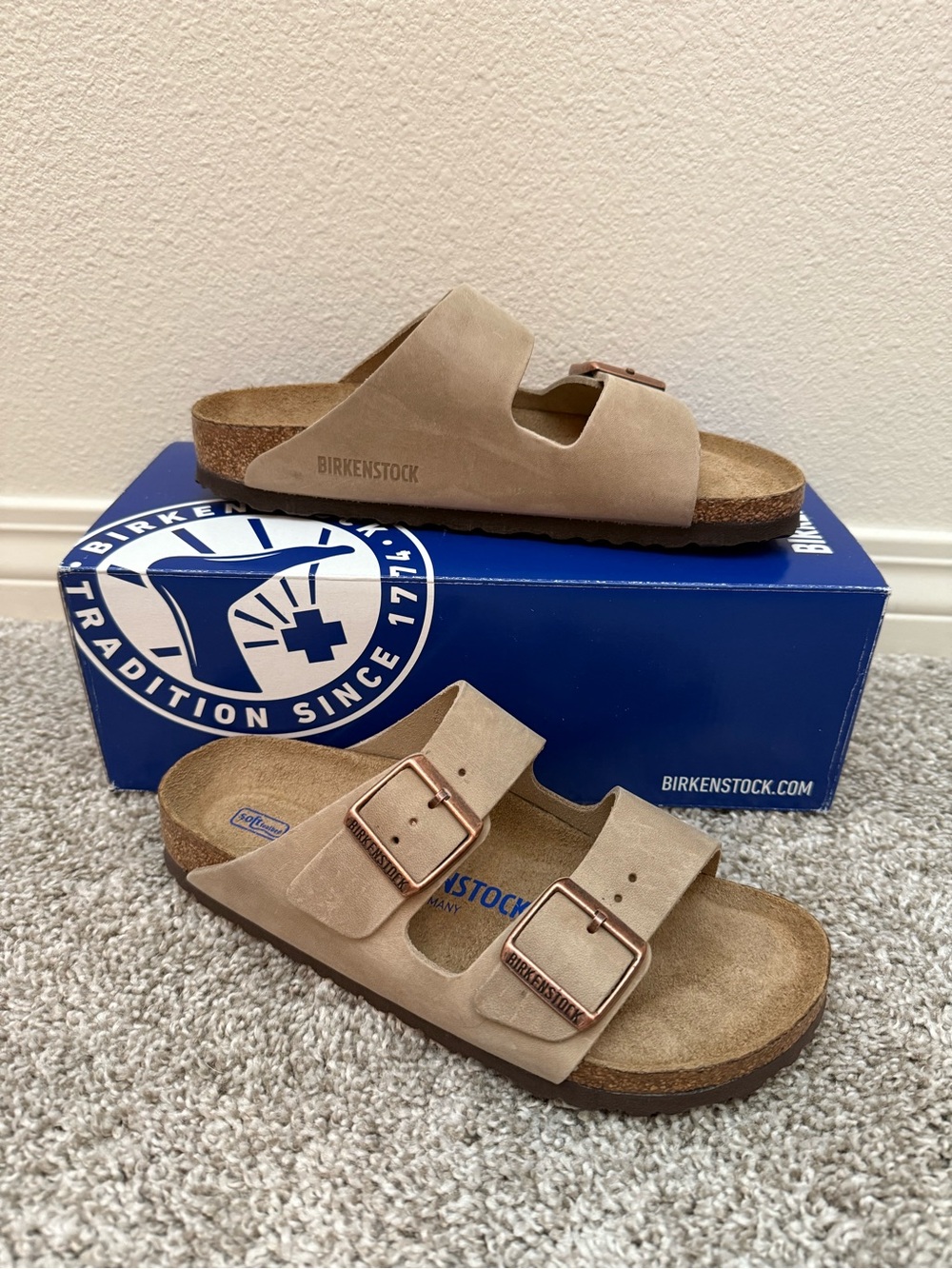 Birkenstock Arizona Tabacco Brown Two-Strap Sandals